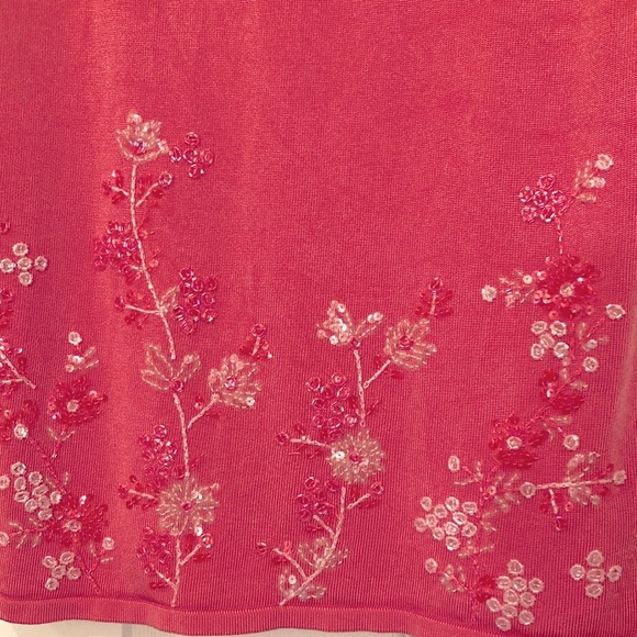 Oscar de la Renta Pink Embellished Top EUC Size MP - Picture 6 of 6